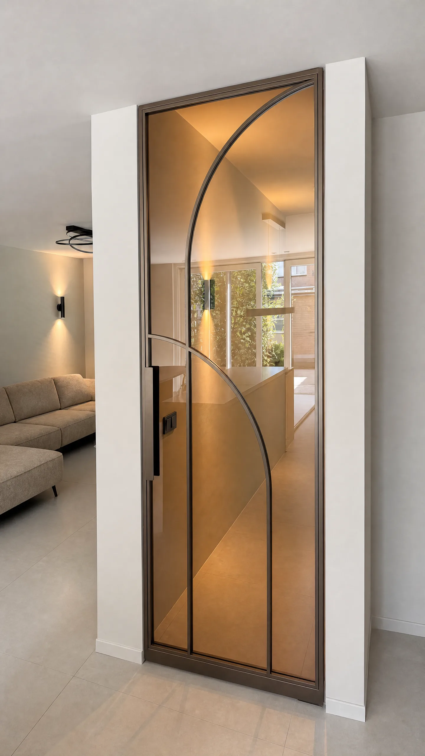 Noble Bronze stalen taatsdeur met brons glas in Rijen — projectfoto 3
